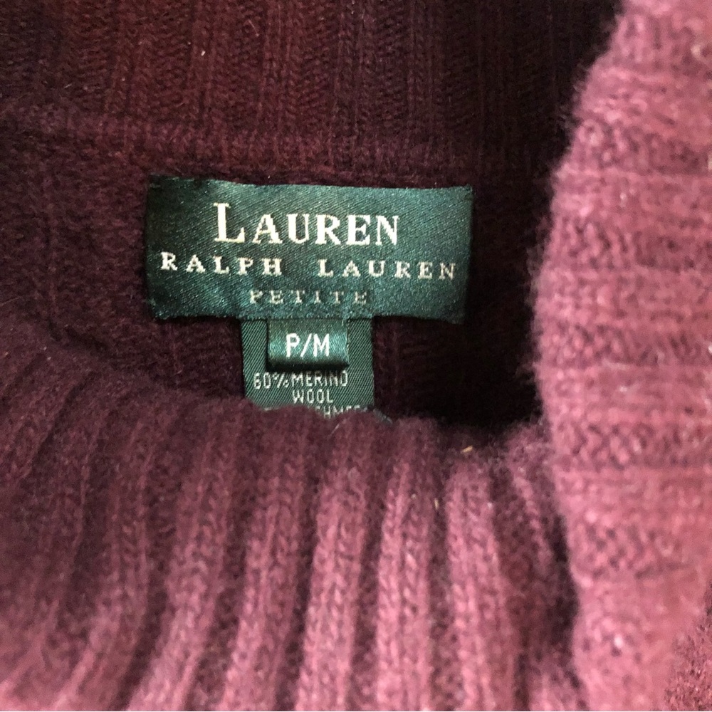 Lauren Ralph Lauren preowned women’s PM belted merino wool turtleneck tunic - Picture 4 of 5